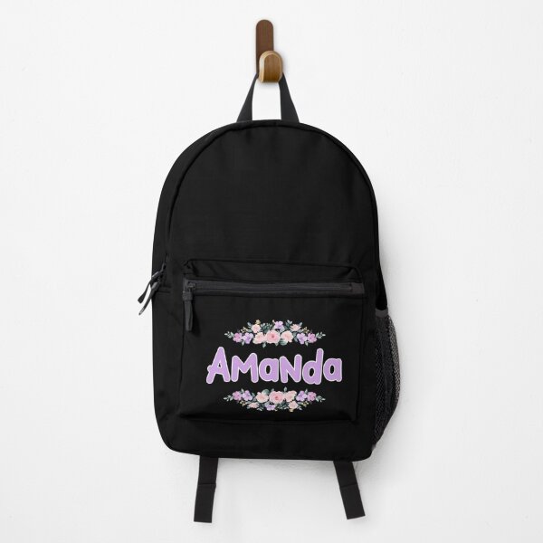 Item preview, Purple Flower Amanda Name Label (Black) designed and sold by NormadWorld.