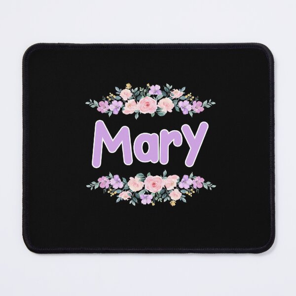Item preview, Purple Flower Mary Name Label (Black) designed and sold by NormadWorld.
