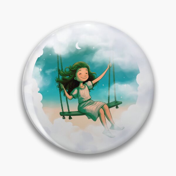 Item preview, Copy of Little girl swinging on moon designed and sold by msliewdesign.