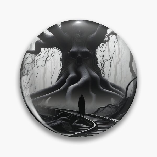 Item preview, Scary Train Tracks Eerie Train Trip Destination in Black and White designed and sold by Beachy.