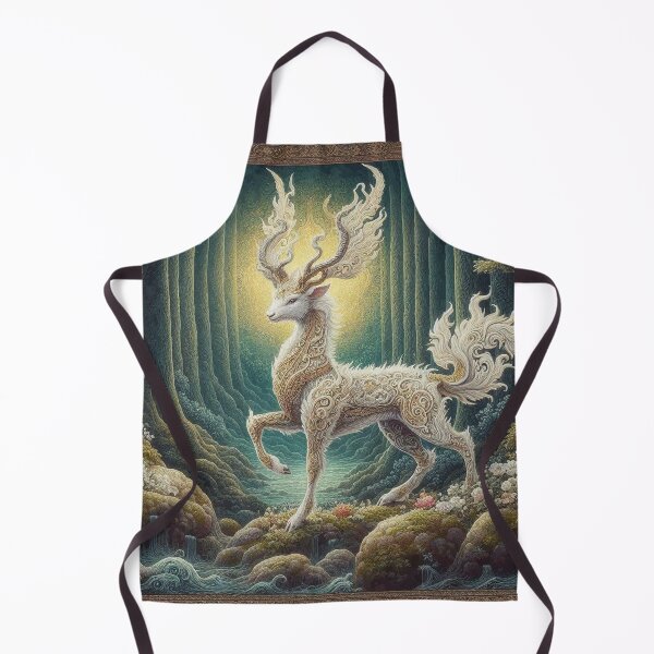 Item preview, White Guardian Deer in forest designed and sold by Illuministique.