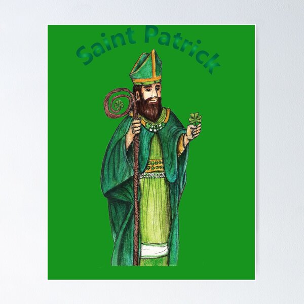 Item preview, Saint Patrick holding a clover explaining the mystery of the Holy Trinity designed and sold by Rafa-MB.