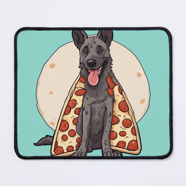 Item preview, Canine Comfort: Dutch Shepherd Snuggled under a Pizza Blanket FASTFOODSANDDOGS designed and sold by GoodyPaws.