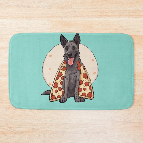 Item preview, Canine Comfort: Dutch Shepherd Snuggled under a Pizza Blanket FASTFOODSANDDOGS designed and sold by GoodyPaws.