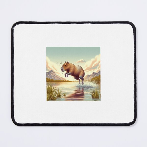 Item preview, Capybara Jumps into Lake-day version2 designed and sold by Capybara Art Lover.