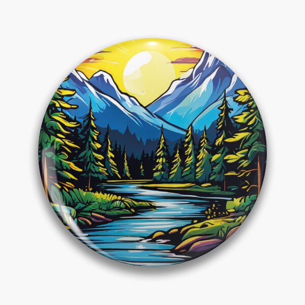 Item preview, Peaceful scene amidst green forests designed and sold by Ink-Kreativ.
