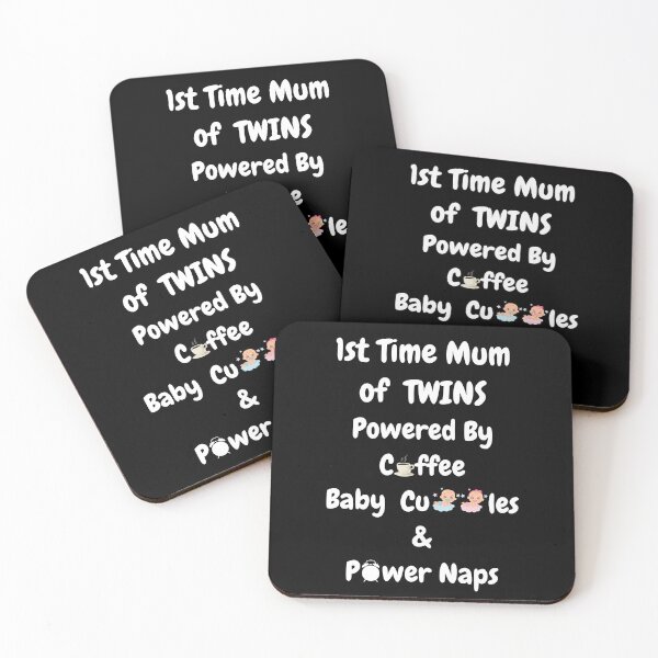 Item preview, 1st Time Mum Of Twins Powered By Coffee, Baby Cuddles & Power Naps! designed and sold by Artography Designs.