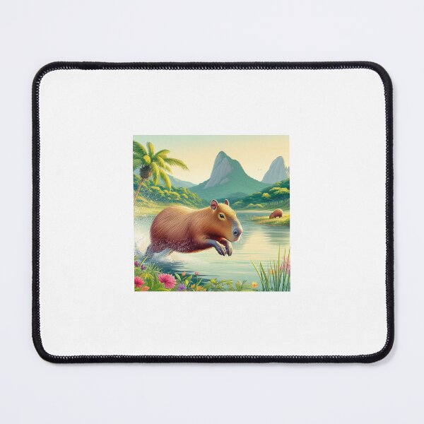 Item preview, Capybara Jumps into Lake-day version4 designed and sold by Capybara Art Lover.