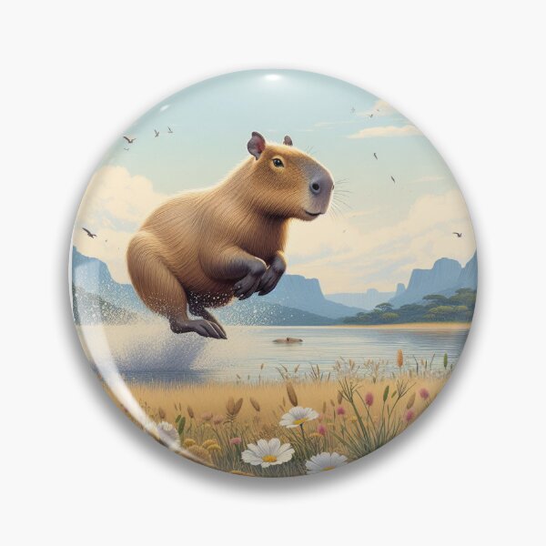 Item preview, Capybara Jumps into Lake-day version5 designed and sold by Capybara Art Lover.