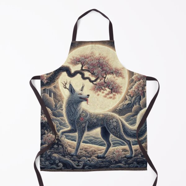 Item preview, Wolf Deity in Fantasy Fullmoon Cherry Blossom Forest designed and sold by Illuministique.
