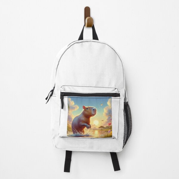 Item preview, Capybara Jumps into Lake-sunset version4 designed and sold by Capybara Art Lover.
