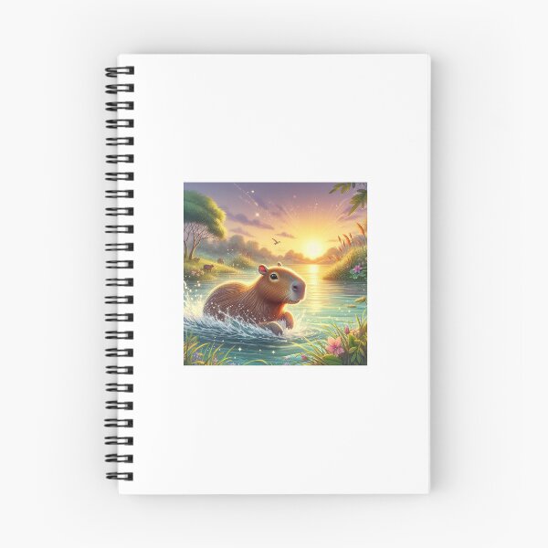 Item preview, Capybara Jumps into Lake-sunset version5 designed and sold by Capybara Art Lover.