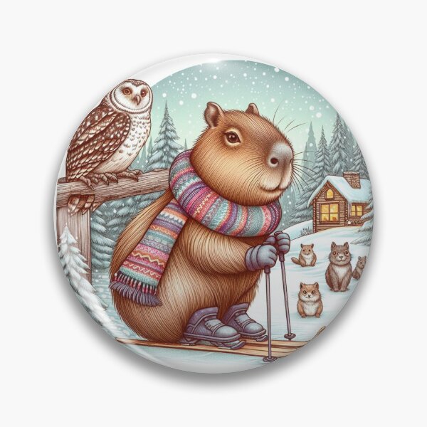 Item preview, Capybara at Ski Resort1 designed and sold by Capybara Art Lover.