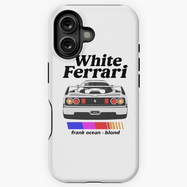 Aperçu de l'œuvre Voiture Vintage Ferrari Blanche Frank Ocean créée et vendue par DamnGoodDesign.