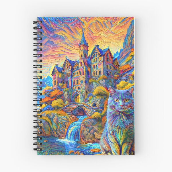 Item preview, Stylised castle and cat. DeepDream designed and sold by blackhalt.