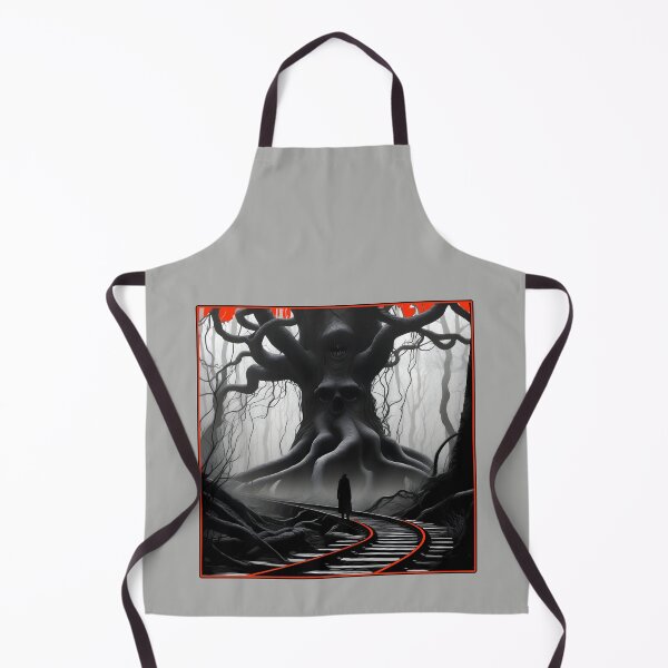 Item preview, Scary Train Tracks Eerie Train Trip Destination in Black and White with red designed and sold by Beachy.