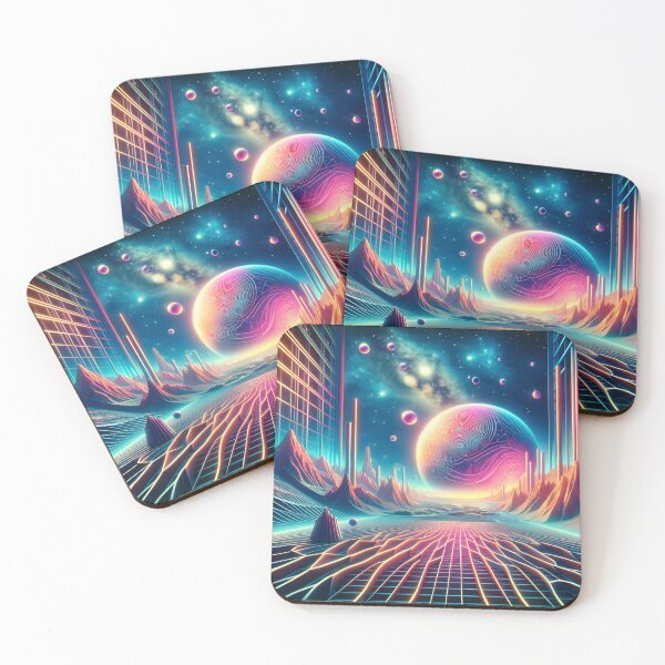 Item preview, Neon Dreamscape Odyssey – Synthwave Surrealism Widescreen Capture designed and sold by BeNiceOrDie.