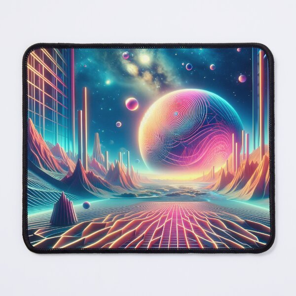 Item preview, Neon Dreamscape Odyssey – Synthwave Surrealism Widescreen Capture designed and sold by BeNiceOrDie.