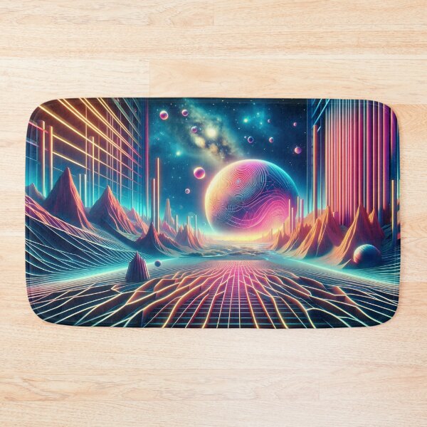 Item preview, Neon Dreamscape Odyssey – Synthwave Surrealism Widescreen Capture designed and sold by BeNiceOrDie.