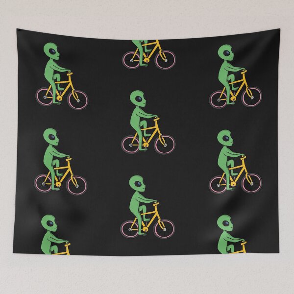 Item preview, Alien on a bicycle designed and sold by ShopMaxiDesigns.