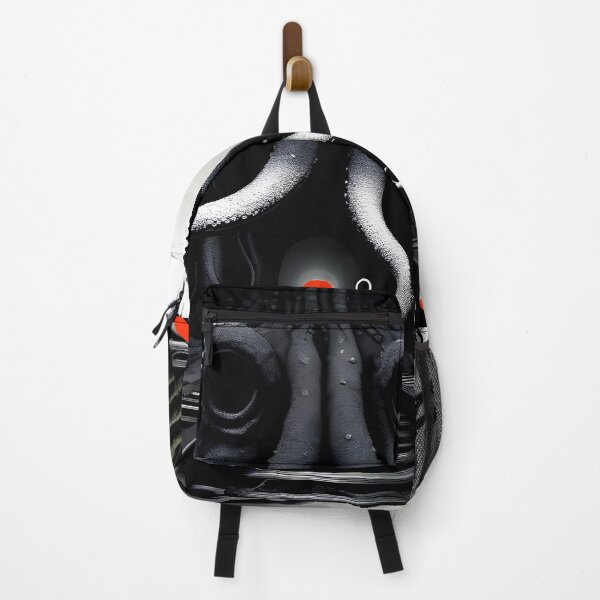 Item preview, Scary Black and White AI Art Train Tracks Sinister Journey with red designed and sold by Beachy.