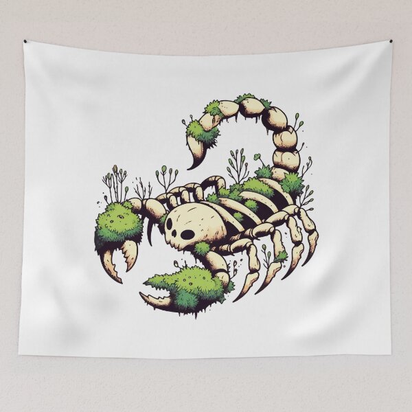 Item preview, Skull Bones Scorpion Overgrown With Moss Plants designed and sold by TomFrontierArt.