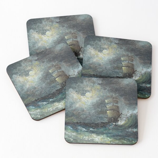 Item preview, a stormy night at sea designed and sold by elisespaintings.