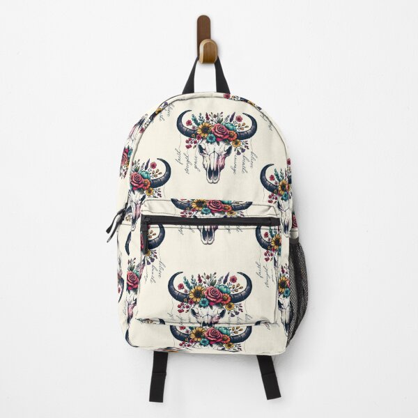 Item preview, Boho bull skull, floral, faith, strength, grace, courage, breathe, believe designed and sold by Margival.