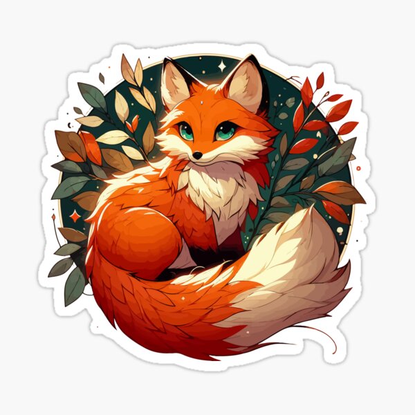 Item preview, Cute adorable fox in autumn colors designed and sold by TomFrontierArt.