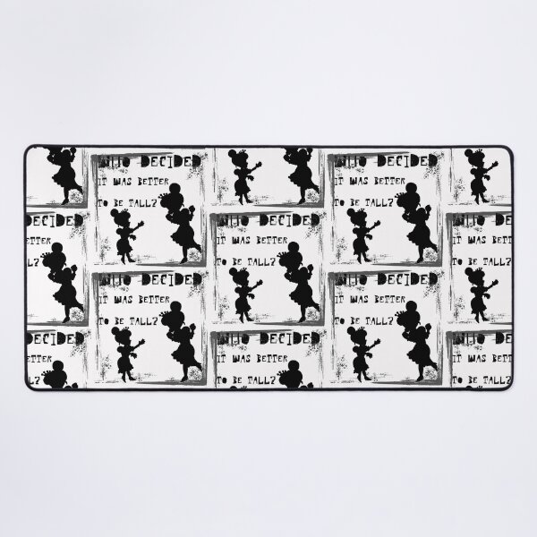 Item preview, WHO DECIDED IT WAS BETTER TO BE TALL? Silhouettes and Reflections: Challenging Height Norms with black letters designed and sold by SplashTastic.