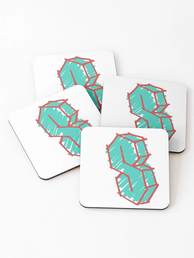Thumbnail 1 of 5, Coasters (Set of 4), Cool S Drawing designed and sold by Childish by Design.
