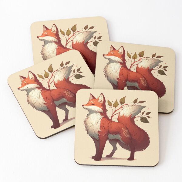 Item preview, Cute adorable fox spirit in autumn colors designed and sold by TomFrontierArt.