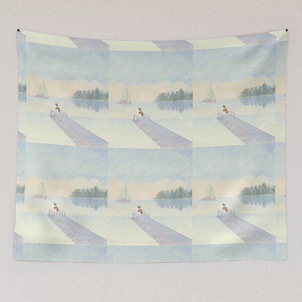 Item preview, Dog on dock designed and sold by SkyisBright.