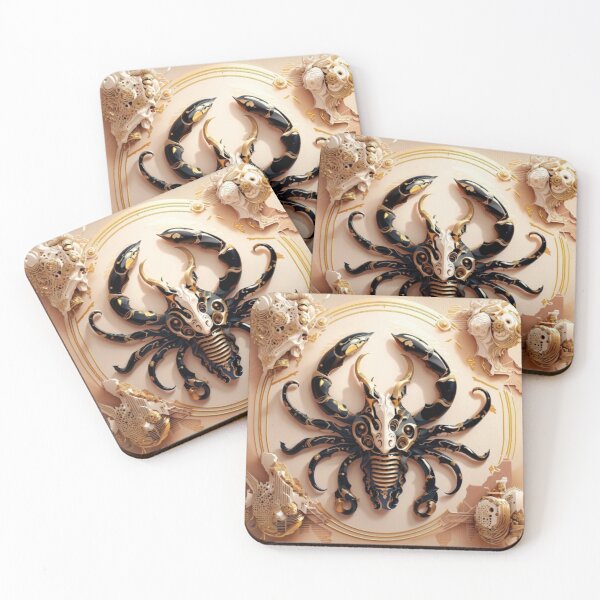 Item preview, Scorpio Zodiac Symbol Design - Ebony, Ivory, and Gold Accents designed and sold by LaLi-Designs.