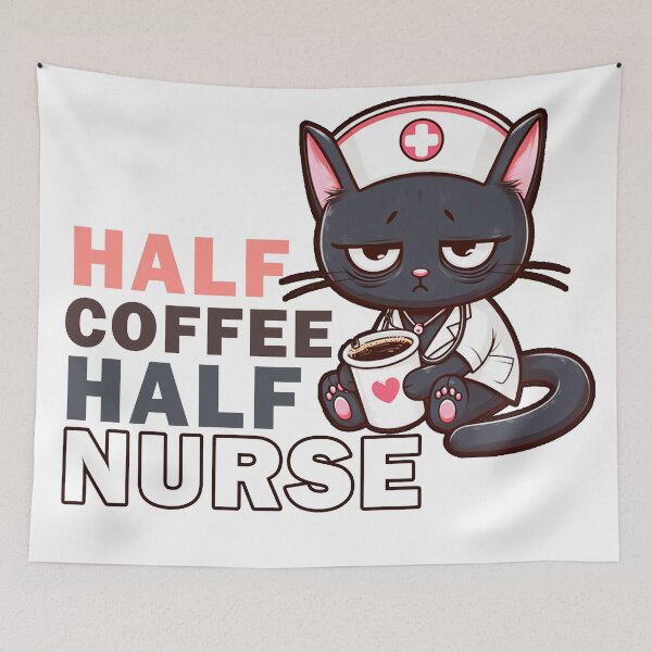 Item preview, Half Coffee Half Nurse designed and sold by Echonn.