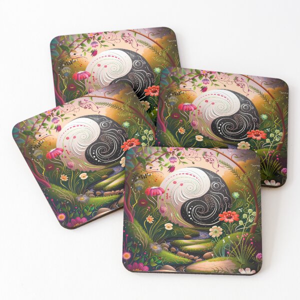 Item preview, Enchanted Bloom: A Surreal Journey Through Whimsical Nature yin yang designed and sold by Moisky Art.