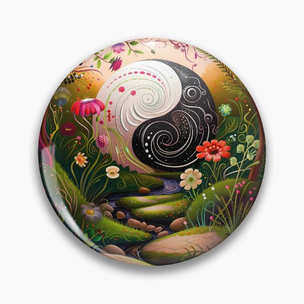 Item preview, Enchanted Bloom: A Surreal Journey Through Whimsical Nature yin yang designed and sold by Moisky Art.
