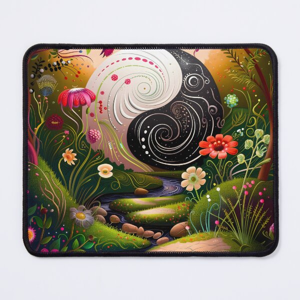 Item preview, Enchanted Bloom: A Surreal Journey Through Whimsical Nature yin yang designed and sold by Moisky Art.