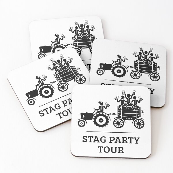 Item preview, Stag Party Tour With Tractor And Beer Barrel (Black) designed and sold by MrFaulbaum.