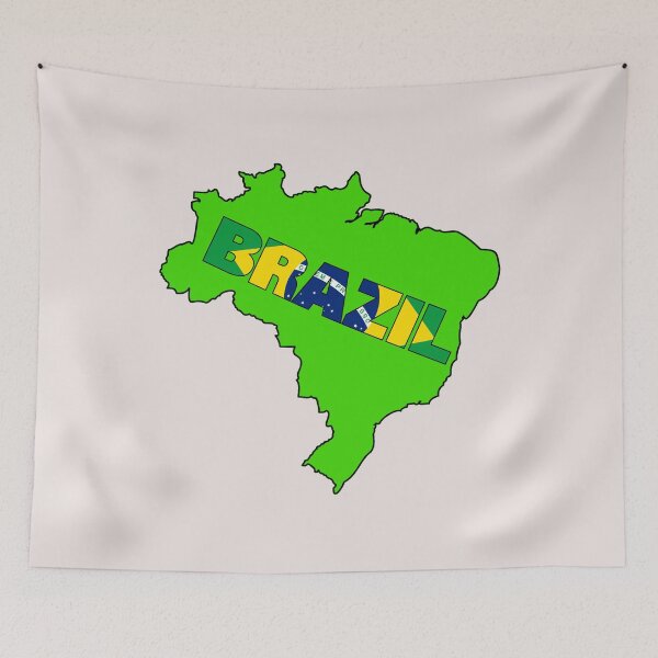 Item preview, Brazil Flag Map designed and sold by AnimalsDH305.