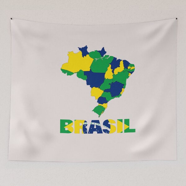 Item preview, Brazil Flag Map designed and sold by AnimalsDH305.