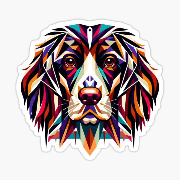 Item preview, English Springer Spaniel: Geometric Color Splendor designed and sold by Amanda-S-Olsen.