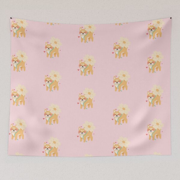 Item preview, Red Shiba Inu with spring feelings designed and sold by MINIMOillu.