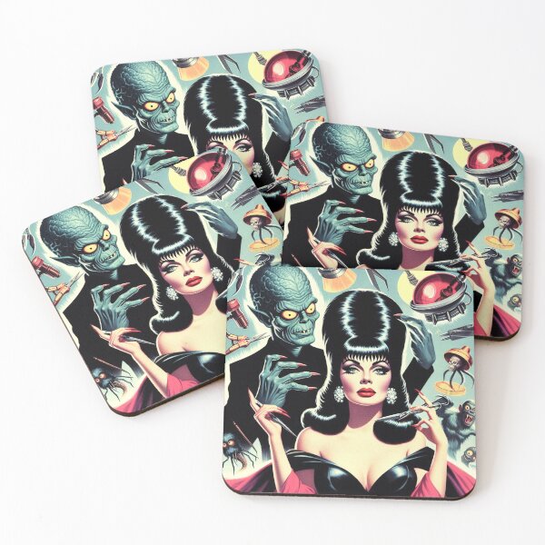 Item preview, Retro Sci-fi Vampire Woman designed and sold by PulpVintage.