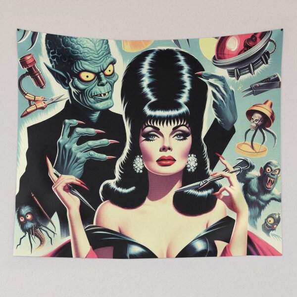 Item preview, Retro Sci-fi Vampire Woman designed and sold by PulpVintage.
