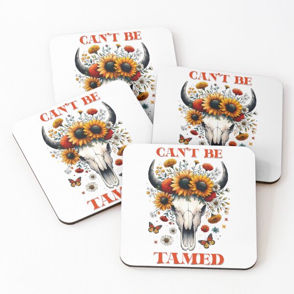 Item preview, Boho bull skull, "Can't be tamed" designed and sold by Margival.