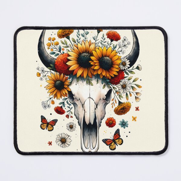 Item preview, Boho bull skull, "Can't be tamed" designed and sold by Margival.