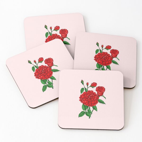 Item preview, Bright Red Flat Rose Bloom Full 26-40 Petals In 3+ Rows designed and sold by Rachael Taylor.