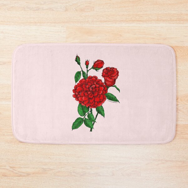 Item preview, Bright Red Flat Rose Bloom Full 26-40 Petals In 3+ Rows designed and sold by Rachael Taylor.