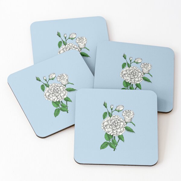 Item preview, White Flat Rose Bloom Full 26-40 Petals In 3+ Rows designed and sold by Rachael Taylor.
